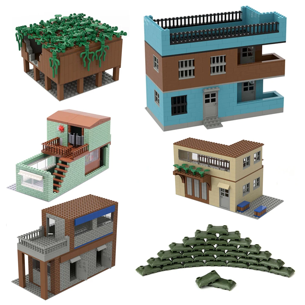 

Cozy House City Street View Building Kit Figure Mini Military Architecture Accessories MOC Block DIY Bricks Boy Toys Brinquedos