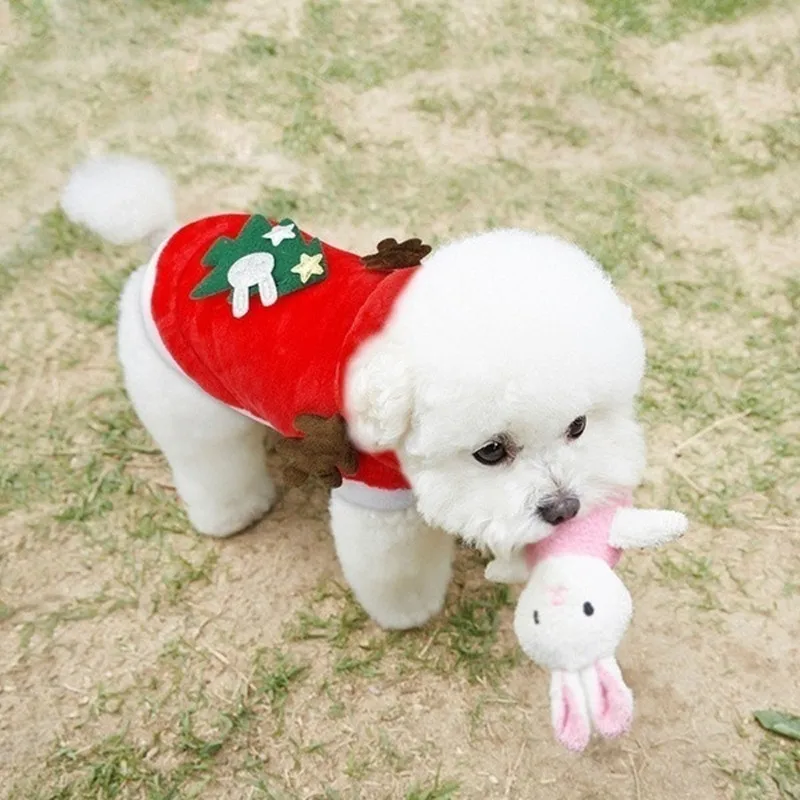 Dog Clothes Christmas Pet Shih Tzu Puppy Outfit Winter Xmas Santa Reindeer Costume Cat Hoodie Coat Party Dress Up