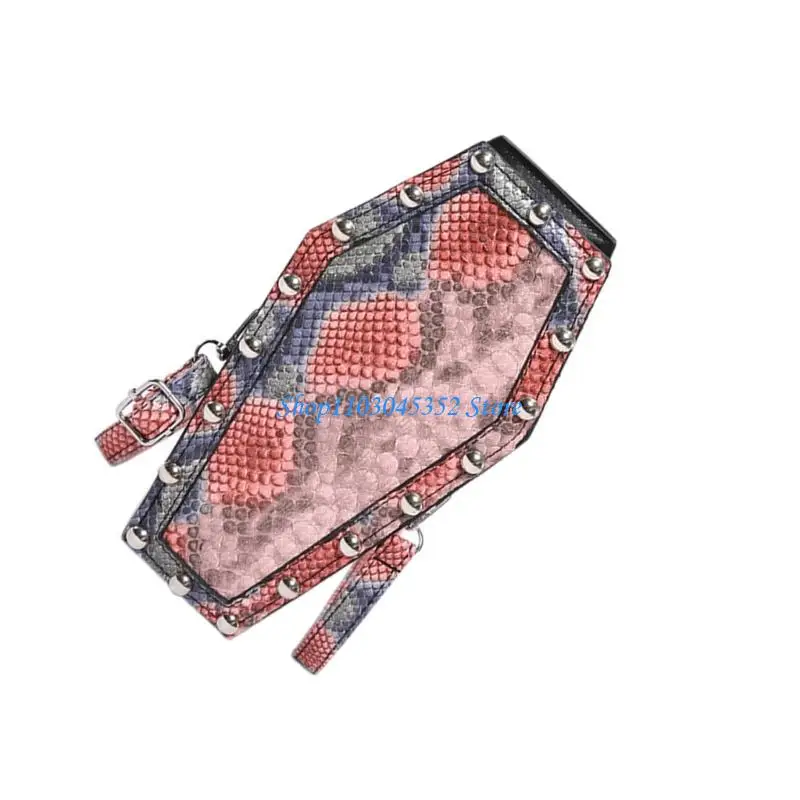 

Statement Making Coffin Styles Crossbody Bag Adjustable Shoulder Strap Compact Size For Concerts And Travel