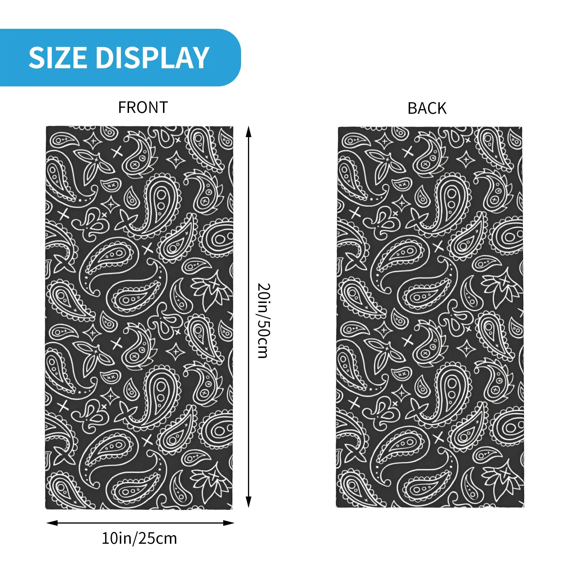 Custom Paisley Bandana Neck Gaiter UV Protection Face Scarf Cover Men Women Floral Pattern Headwear Tube Balaclava