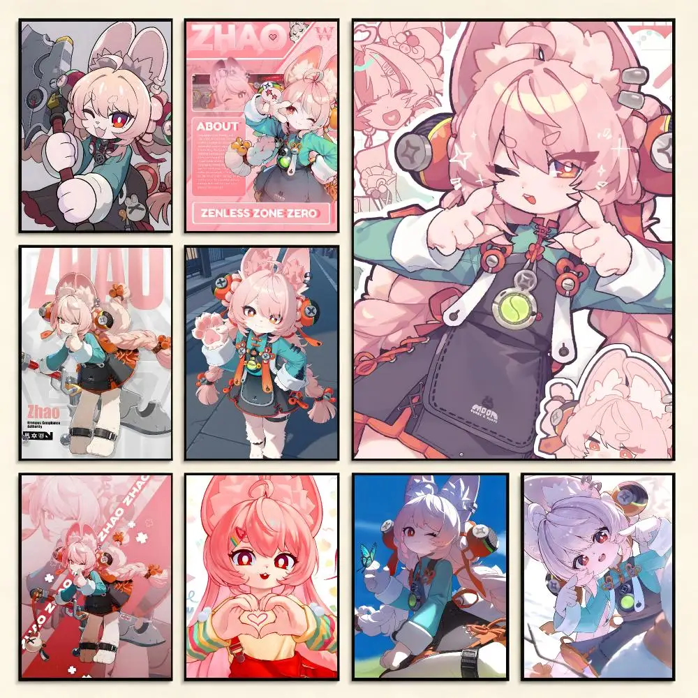 Game Character Zenless Zone Zero ZHAO Poster Digital Solvent Print Waterproof PP Fade-Resistant Wall Art Room Decor Gift
