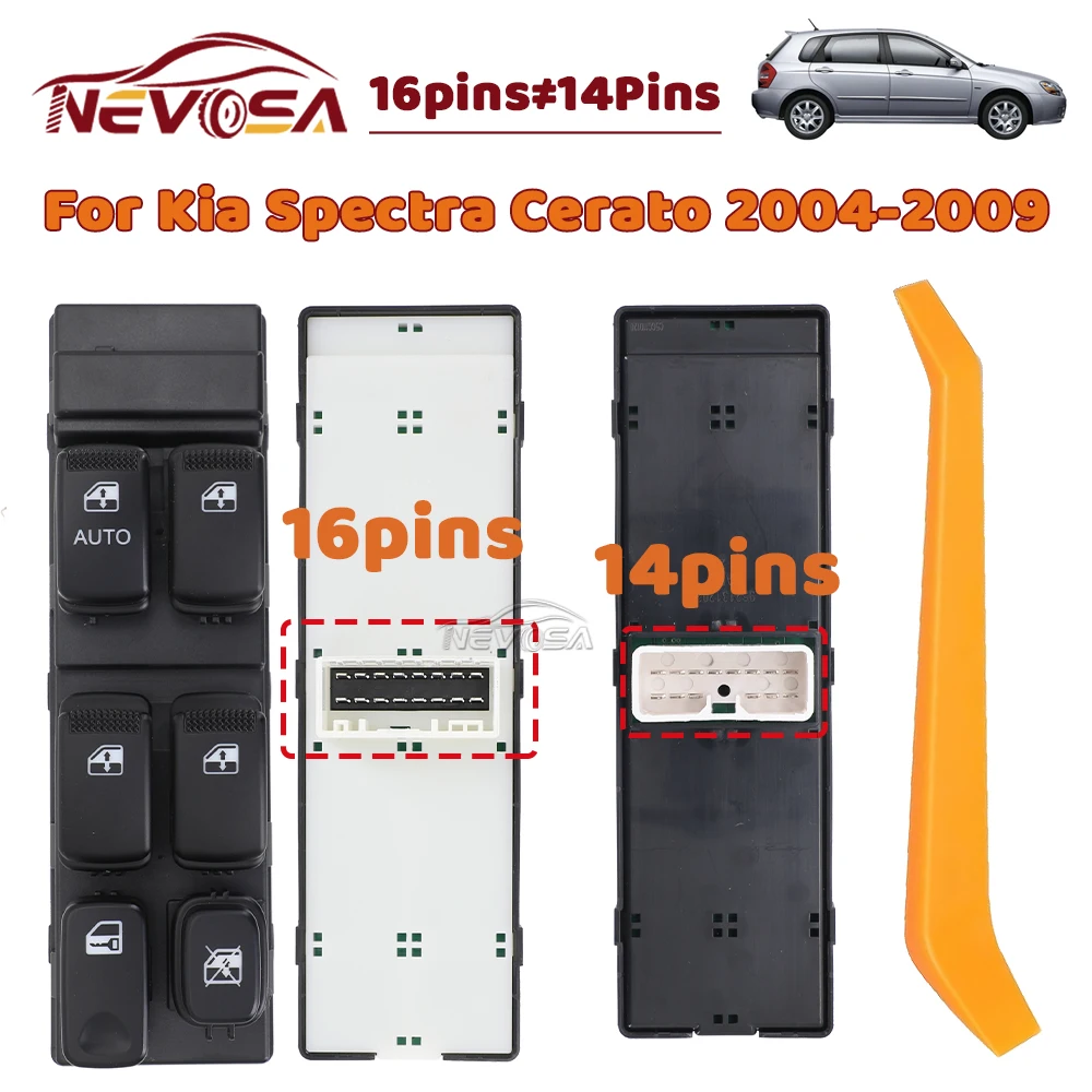 

Left Hand Driver For Kia Cerato 2004 2005 2006 2007 2008 2009 Main Window Glass Control Switch 935702F460 935702F200 93570-0S401