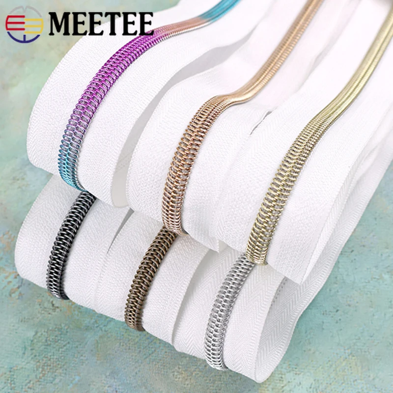 

10/20/50M 3# 5# Nylon Zipper By The Meter Plastic Zip Roll Wholesale Bag Zips for Sewing Easy Repair Zippers Garment Accessories