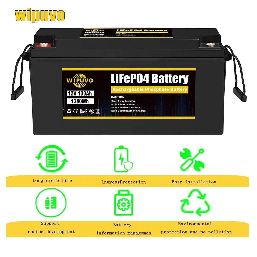 USA European Warehouse 12V LiFePO4 Battery Pack 12v 100ah 200ah 300ah Battery Pack for Solar System