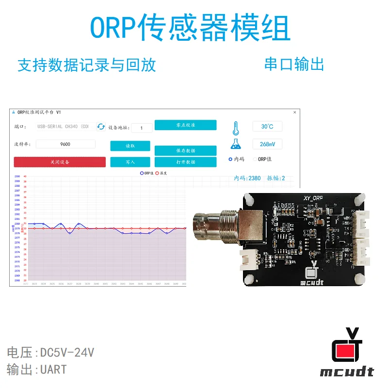 ORP (Redox Potential) Meter Module Sensor Module Serial Output (Compatible with Microcontrollers and Arduino)