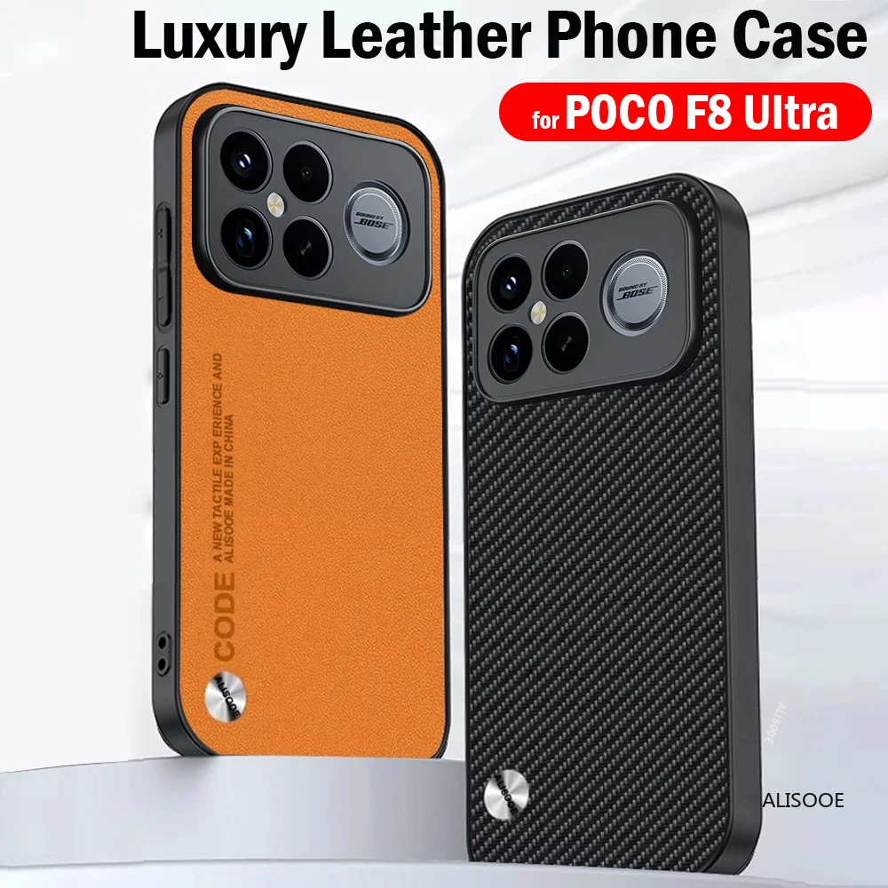 Lederhülle für Xiaomi POCO F8 Ultra F9 Pro F9 Ultra, Modische Fasertextur PU-Leder Schutzhülle, Stoßfest – Detail 2