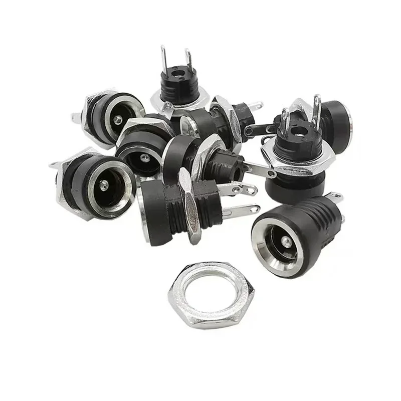 2/5/10Pcs DC022B 5.5 x 2.1mm DC Power Jack Socket Connector 2 Pin Female Panel Mount Adapter 5.5*2.1 mm DC Connector