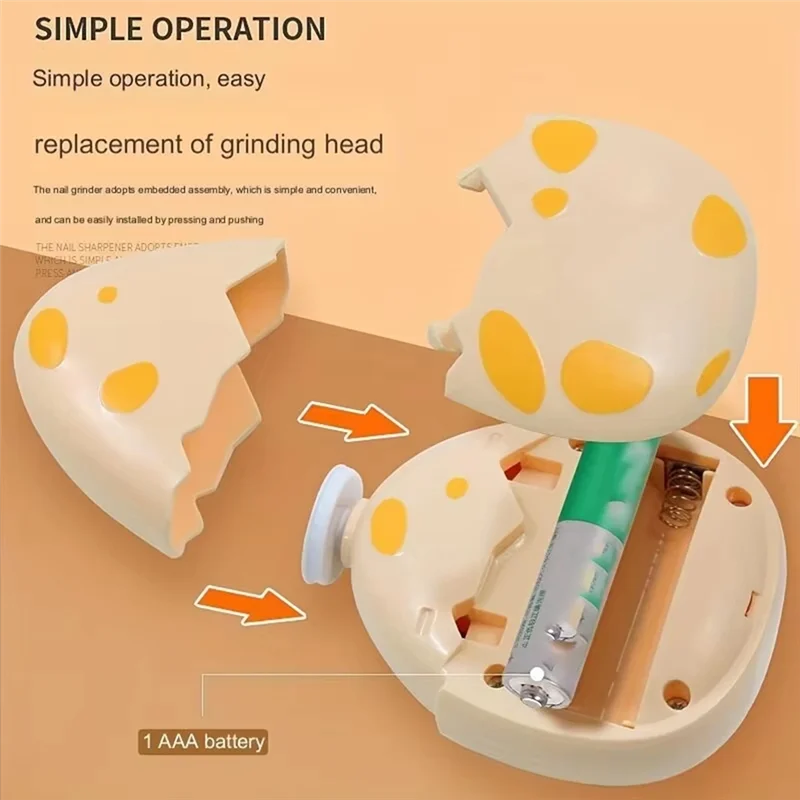 KEOL-Электрический детский триммер для ногтей, безопасный и нежный для новорожденных, включает в себя 3 шлифовальные головки для обрезки