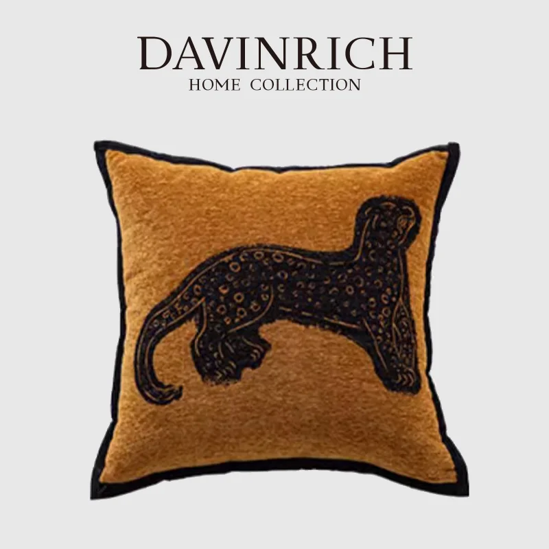 

Современная жаккардовая Подушка DAVINRICH в средневековом стиле с абстрактным леопардом, роскошная квадратная подушка для гостиной, дивана