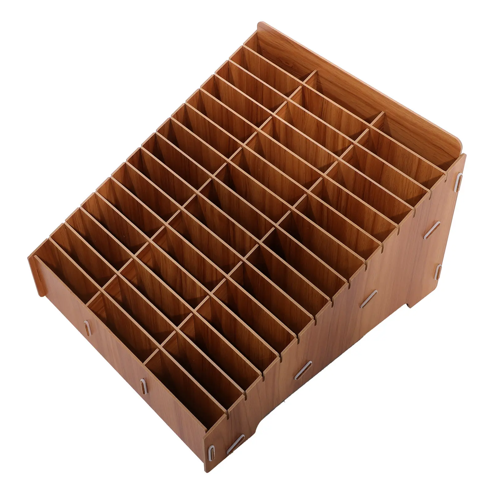 

Wood Cell Phone Holder Desktop Organizer Multi Grid Storage Box Classroom Phone Storage Case School Desk Organizer