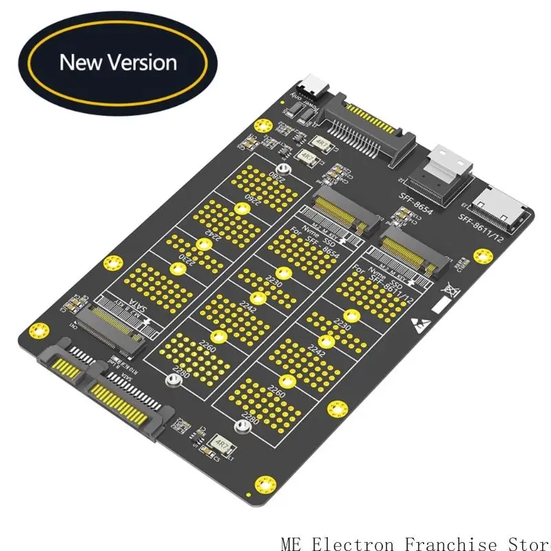 3 in 1 Solid Disk to SFF-8611/8612 SFF-8654 Converter Board Multiple Function for PC Connection Efficient Adapter
