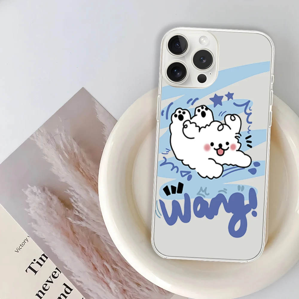 Funda de teléfono con dibujos animados para iPhone, carcasa suave y transparente para modelos 12, 11, 13, 14, 15, 16 Max Pro Plus