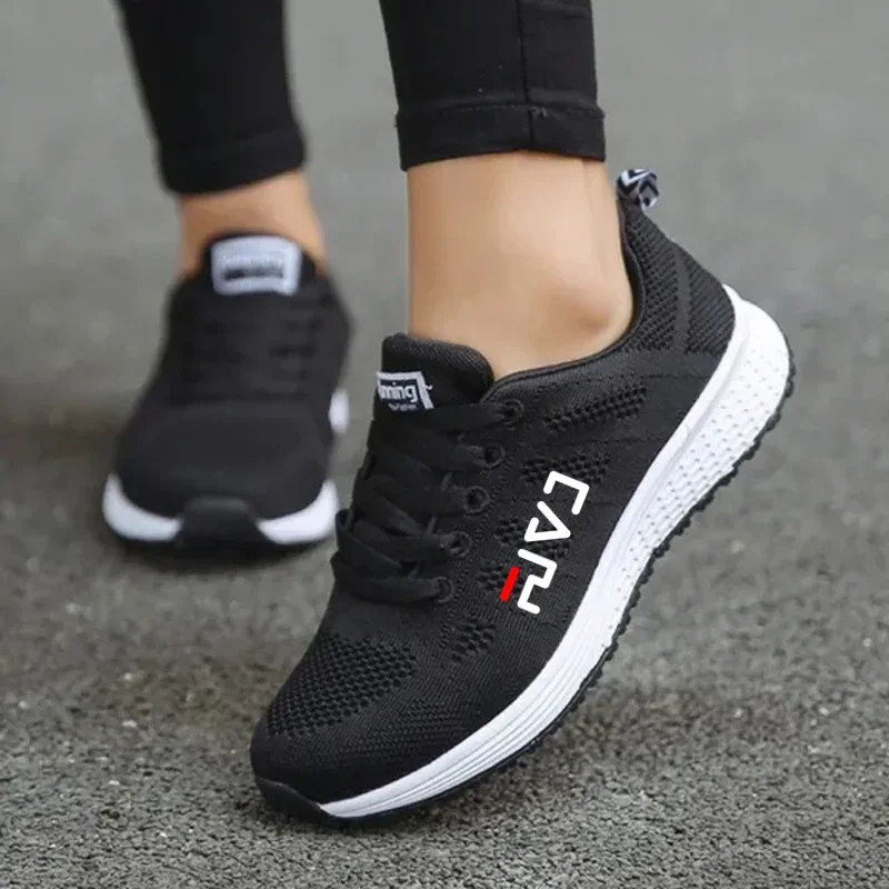 New Womens Ultra Light Weight Walking Shoes Ladies White Casual Sneakers Mesh Breathable Sports Shoes Lace Up Anti-Slip Sneakers