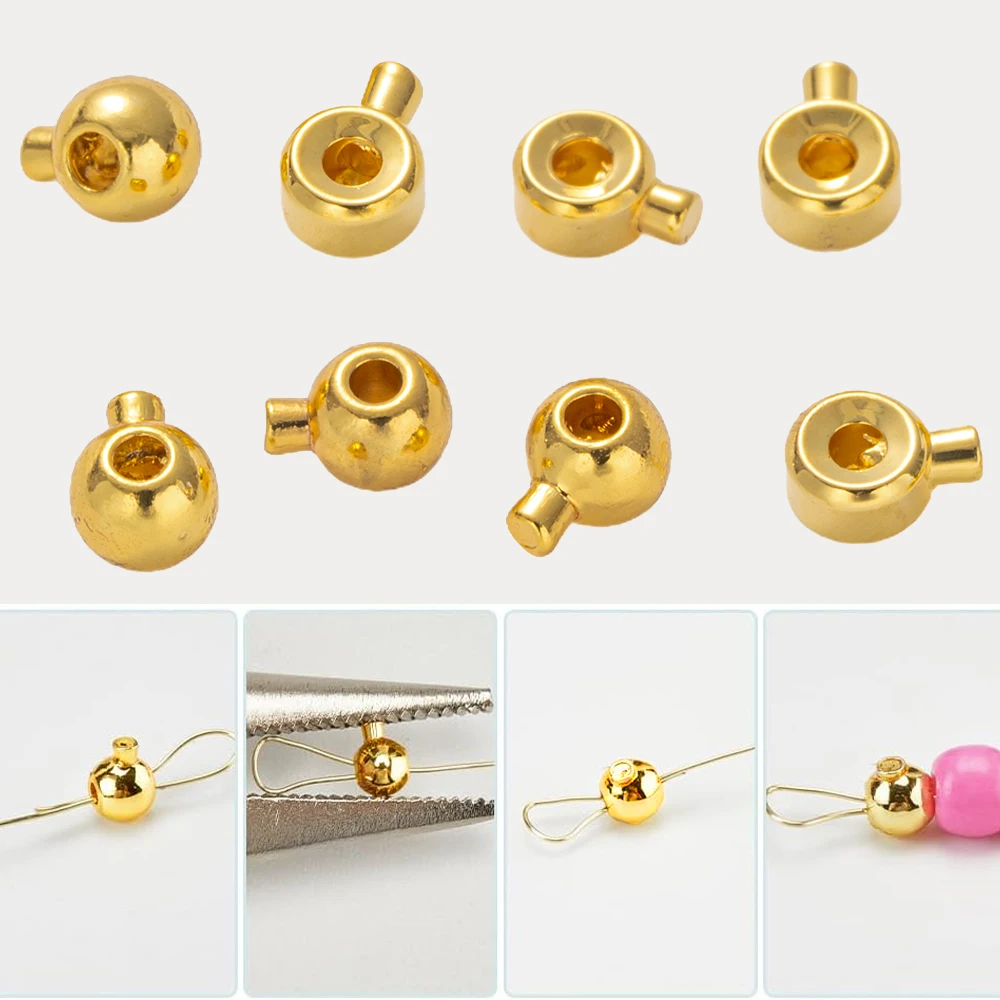 20 قطعة 18K مطلية بالذهب النحاس سدادة تجعيد الخرز تحديد المواقع خزانة مسطحة فاصل حبة ل سوار ذاتي الصنع قلادة صنع المجوهرات