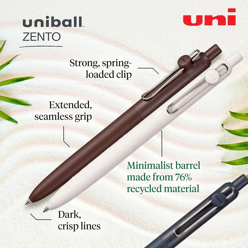 Japan Uniball ZENTO Gel Pen Retractable Uni Eco-Friendly Rod Ultra Smooth Flow Smudge-proof Ballpoint Pens Office School Supply