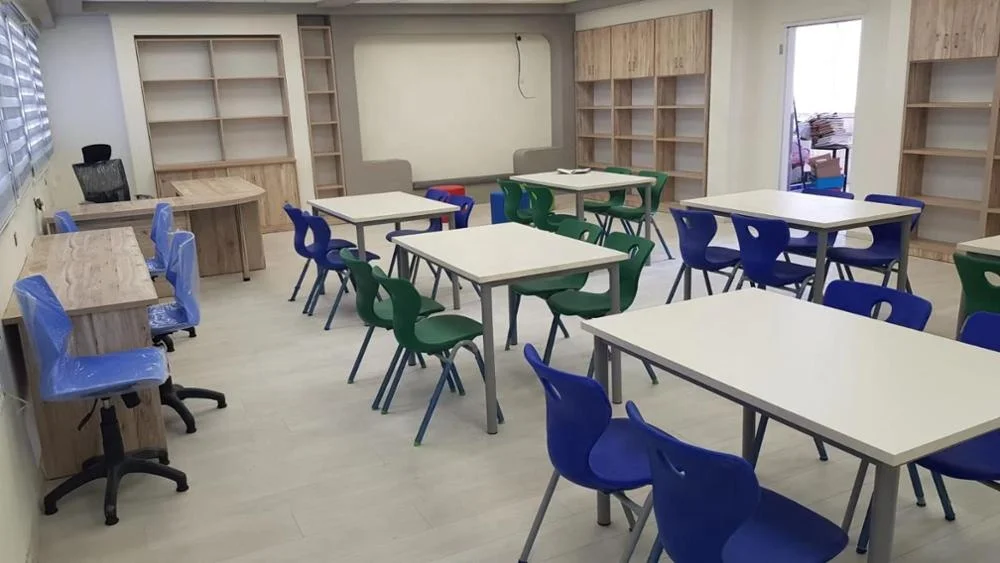 School long table classroom table and chairs set