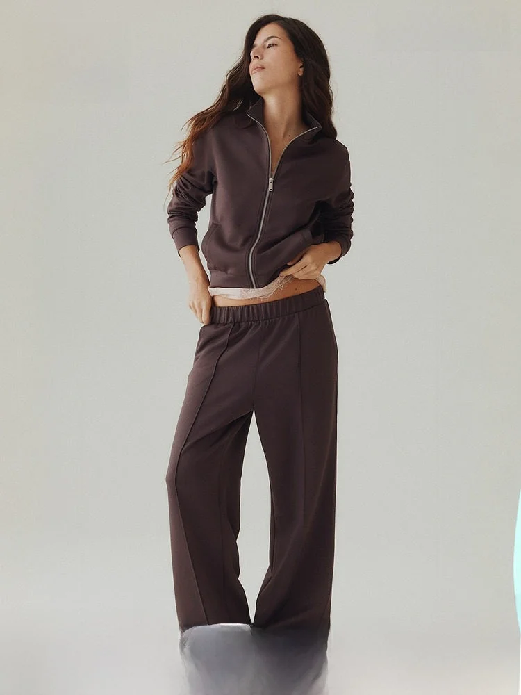 

Новые весенние женские свободные брюки с эластичной резинкой на талии, прямые повседневные брюки, удобная посадка, женские модные брюки H & M 322988