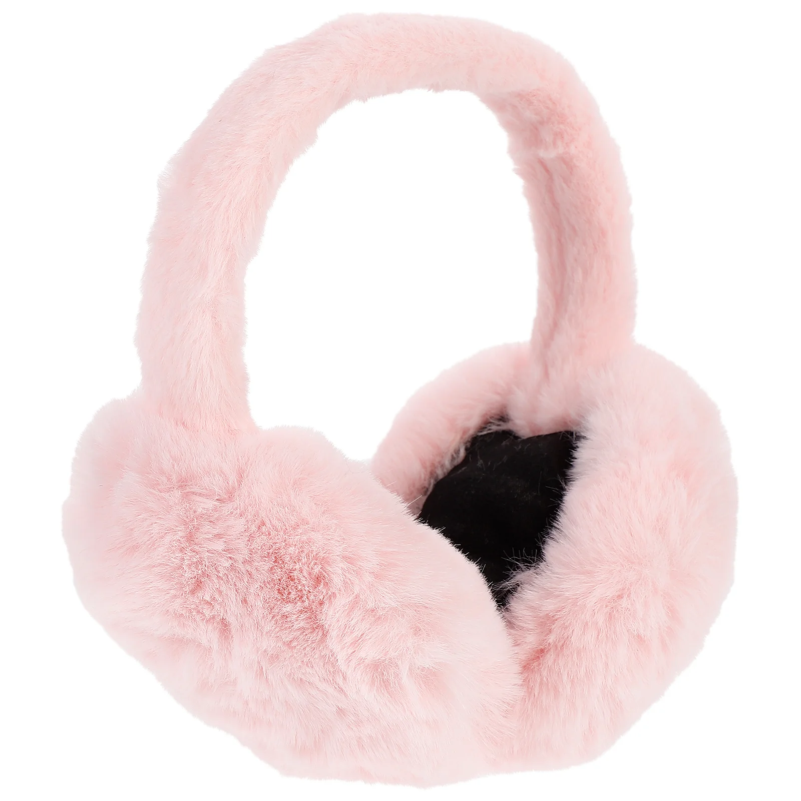 Plush Warm Children's Headphones Warmers Black Fluffy Fuzzy for Women Winter Cover Luxury Pink Star