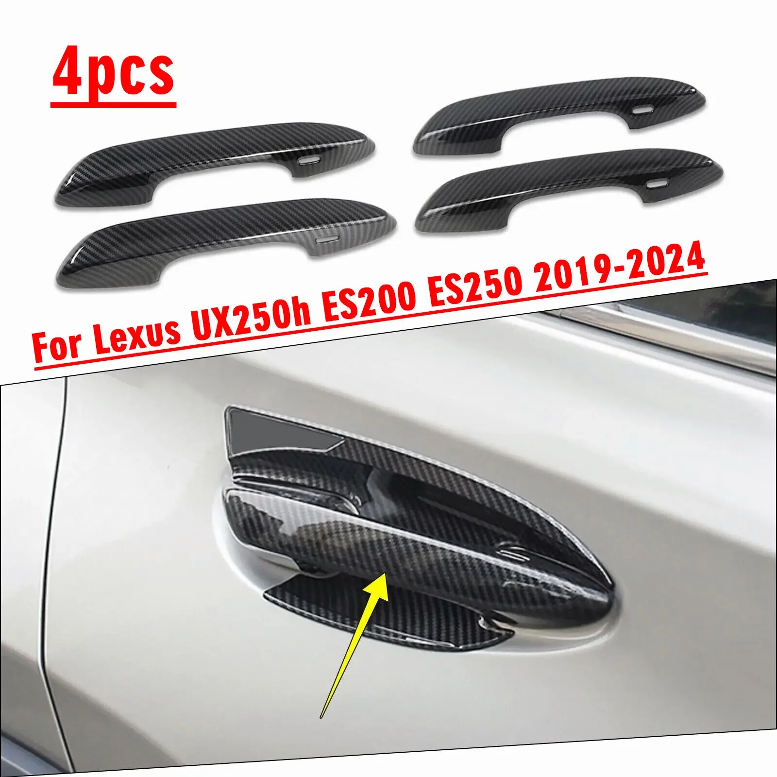 Door Side Handle Cover Trim For Lexus UX250h ES200 ES250 2019-2024 Accessories