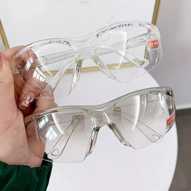 New 1PCs UV400 Safety Goggles Dustproof Anti Fog Windproof Clear Eyewear Anti-splash Protective Glasses For Men