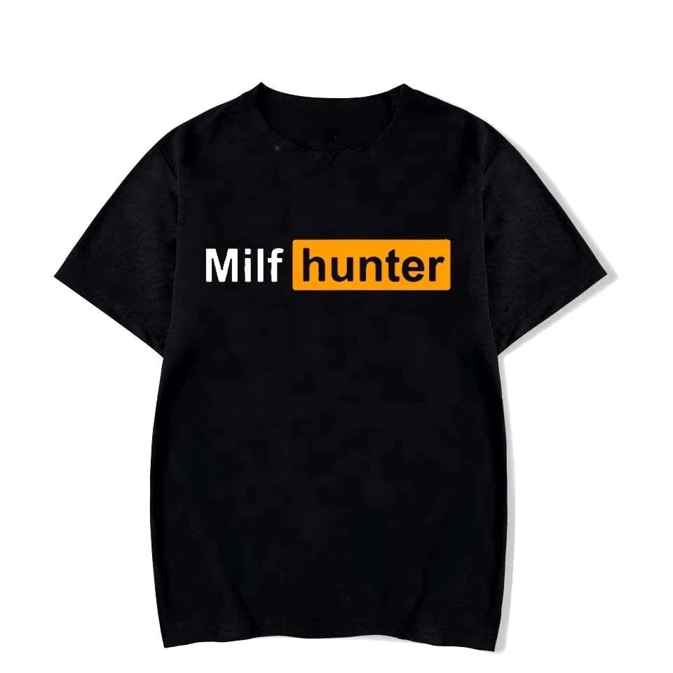 Funny MILF Hunter Meme Print T Shirt for Men Women Summer Humor Joke for Men Women Who Love Milfs T-shirt Casual Couple's Tops