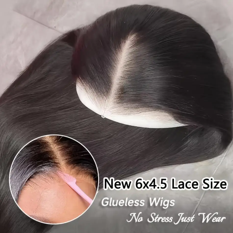 

Бесшовные прямые парики из натуральных волос 4x4, 5x5, предварительно выщипанные, натуральный черный цвет, предварительно нарезанные, бразильские, 30-38 дюймов, с закрытым низом