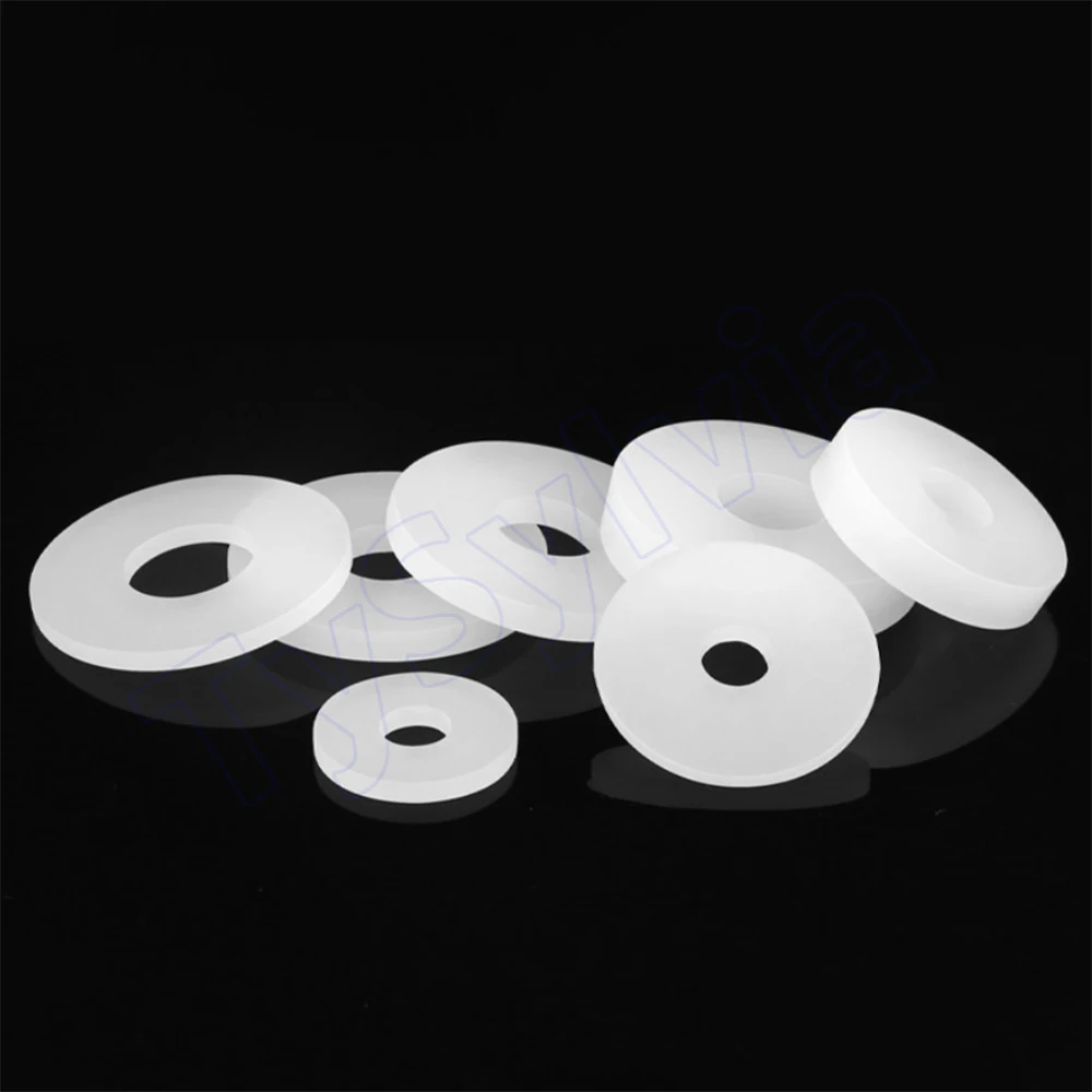 M1.6-M42 Soft Silicone Flat Washers Waterproof Shock Absorbing Sealing Gasket OD 9-22mm Thickness 0.3-7mm