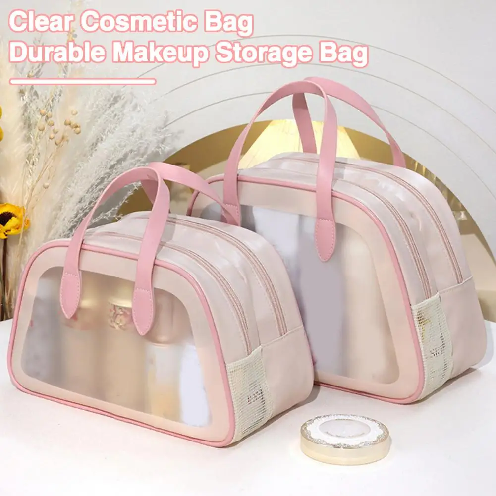 

Waterproof Cosmetic Bag Clear PVC Zipper Dry Wet Separation Toiletry Bags Multifunctional Travel Makeup Pouch Organizer Case