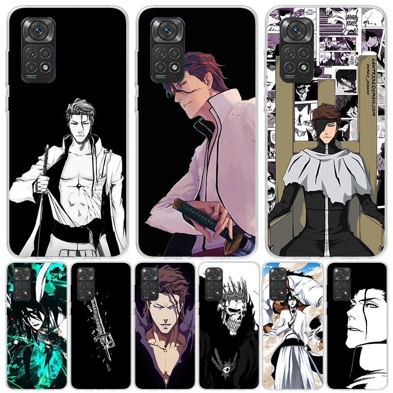 Bleach Aizen Sousuke Phone Case For Xiaomi Redmi Note 13 12S 12 11S 11T 11E Pro Plus 10S 10 9S 9 8T 8 7 Art Customized Coque Cap