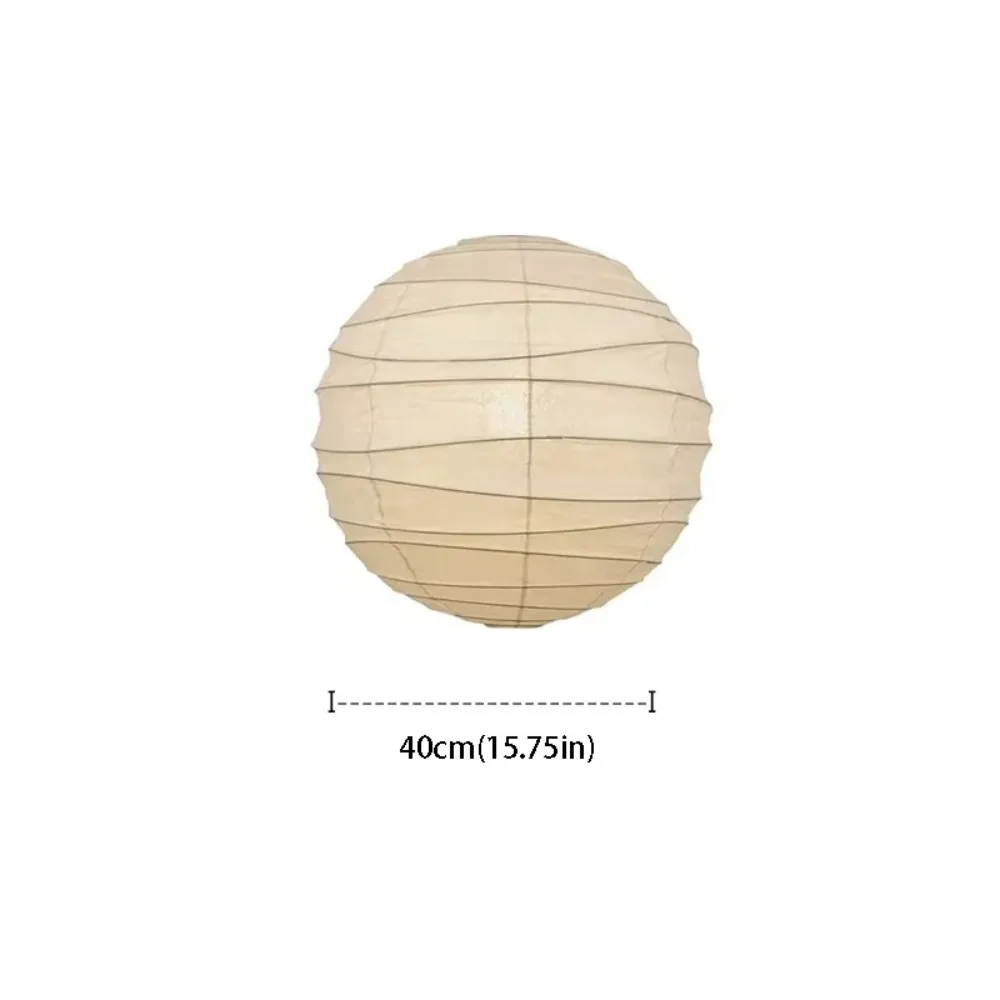 Wabi-Sabi Spherical Paper Lantern Large Round Irregular Shape Pendant Lamp LED Compatible Warm Atmosphere Chandelier Bar