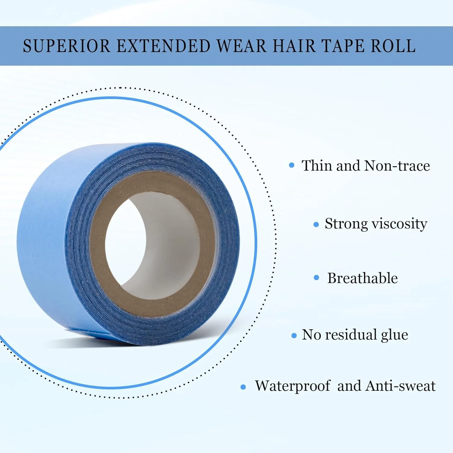 3/4 "(1.9 سنتيمتر) * 3 ياردة شريط شعر مستعار دانتيل لفة مقاوم للماء قوي شريط لاصق على الوجهين الباروكات الشريط للشعر المستعار الدانتيل