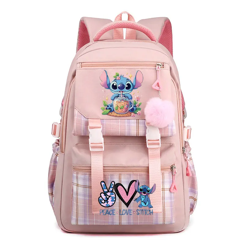 New Stitch Student Schoolbag Casual and Lightweight Large Capacity Cartoon Cute College Backpack