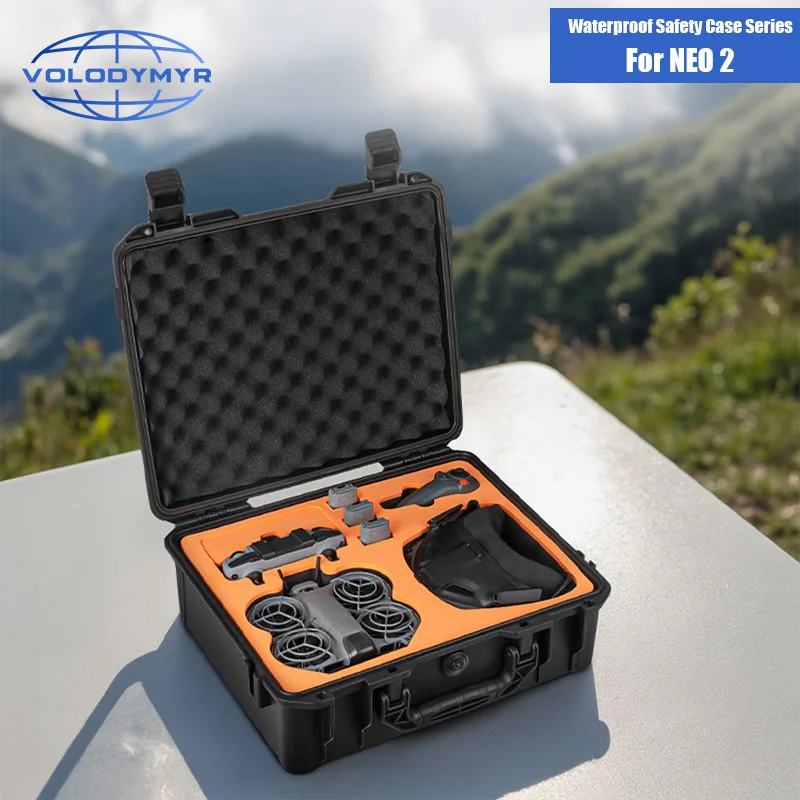 VOLODYMYR Waterproof Hard Carrying Case for DJI Neo 2 RC-N3 Flight Glasses N3 Fly More Combo Case Explosion-proof Box Accessory