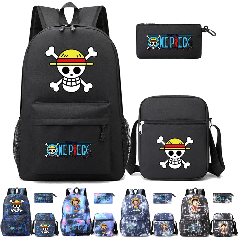 Anime One Piece Backpack Monkey D. Luffy Teenagers Student Schoolbag Boy Girl Rucksacks Back To School Big Capacity Cartoon Bags