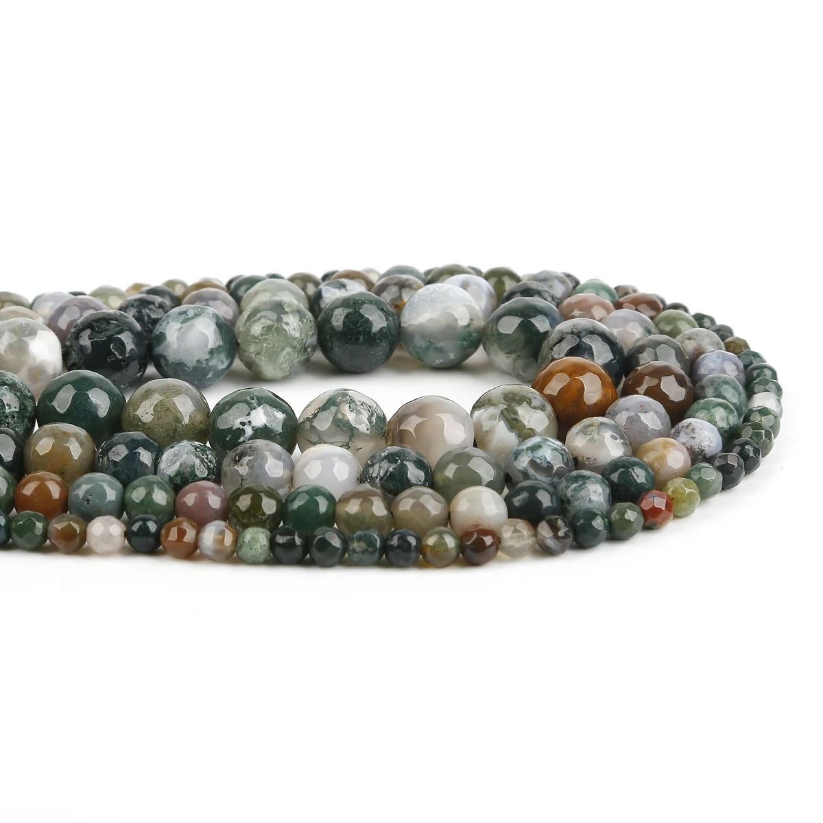 Natürliche bunte Achat-Onyx-Perlen, rund, facettiert, lose Abstandsperlen für die Schmuckherstellung, DIY-Armband, Halskette, Ohrringe, Zubehör – Detail 1
