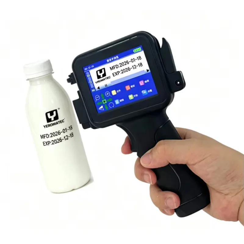 Yaomatec New Mini Portable Handheld Inkjet Printer logo Label Expiry Date MFG QR Code Barcode Marking Printer for Plastic Bottle