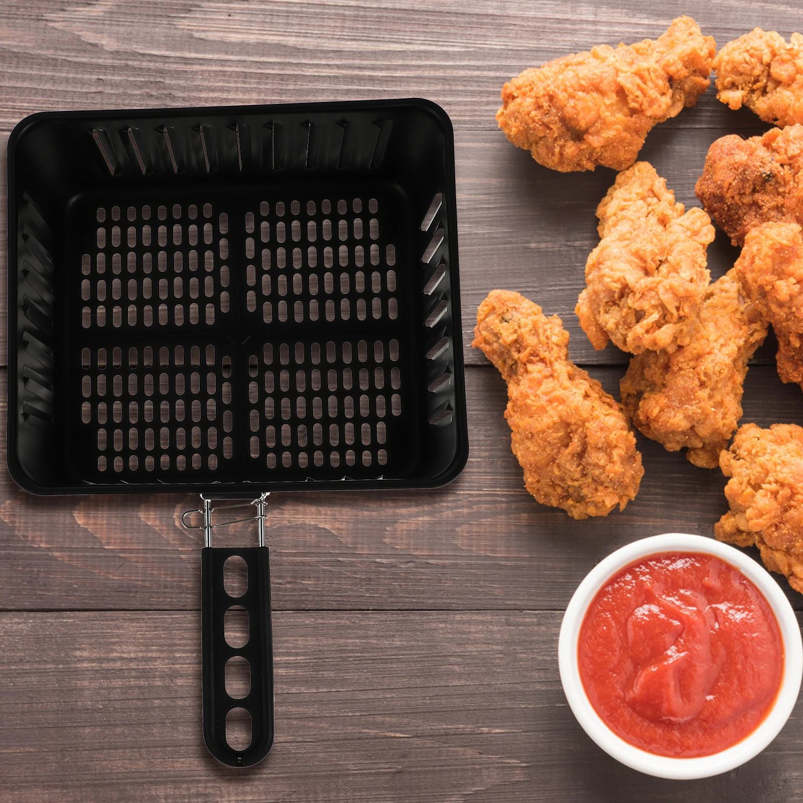 

Electric Fryer Basket Carbon Steel Durable Smooth Edges Easy Clean Reusable Grilling Food Storage Kitchen Tool BBQ Accessories