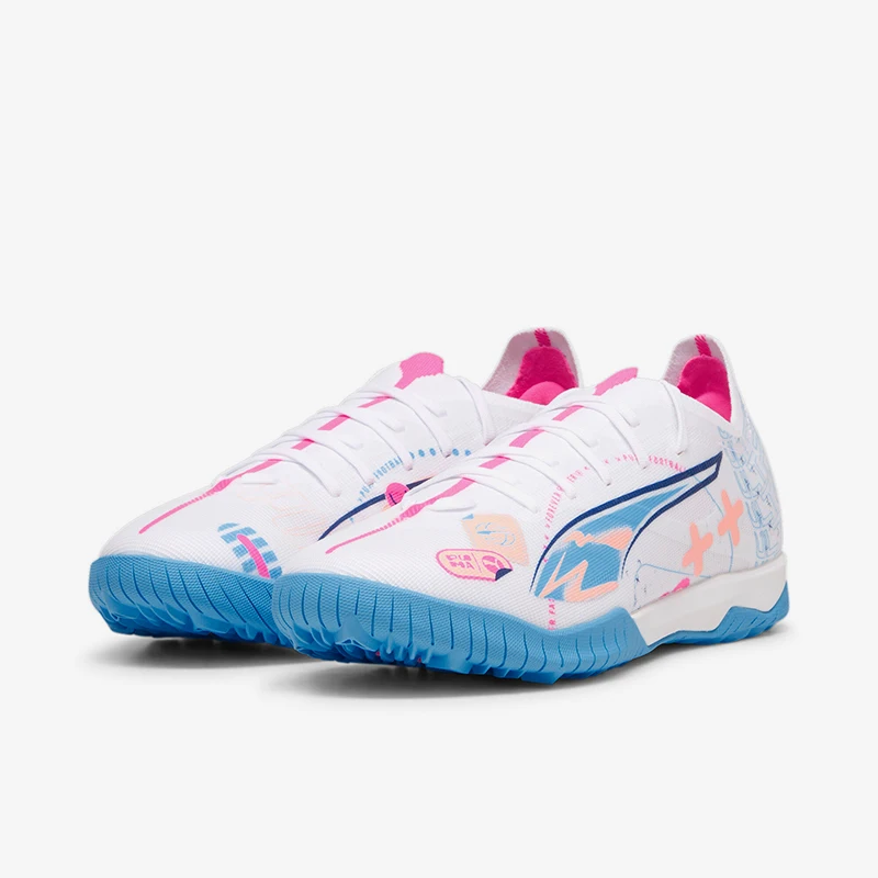 Puma Authentic ULTRA5 MATCH UP TF Men's Wear resistant and Comfortable Printed Football Shoes 108091-01