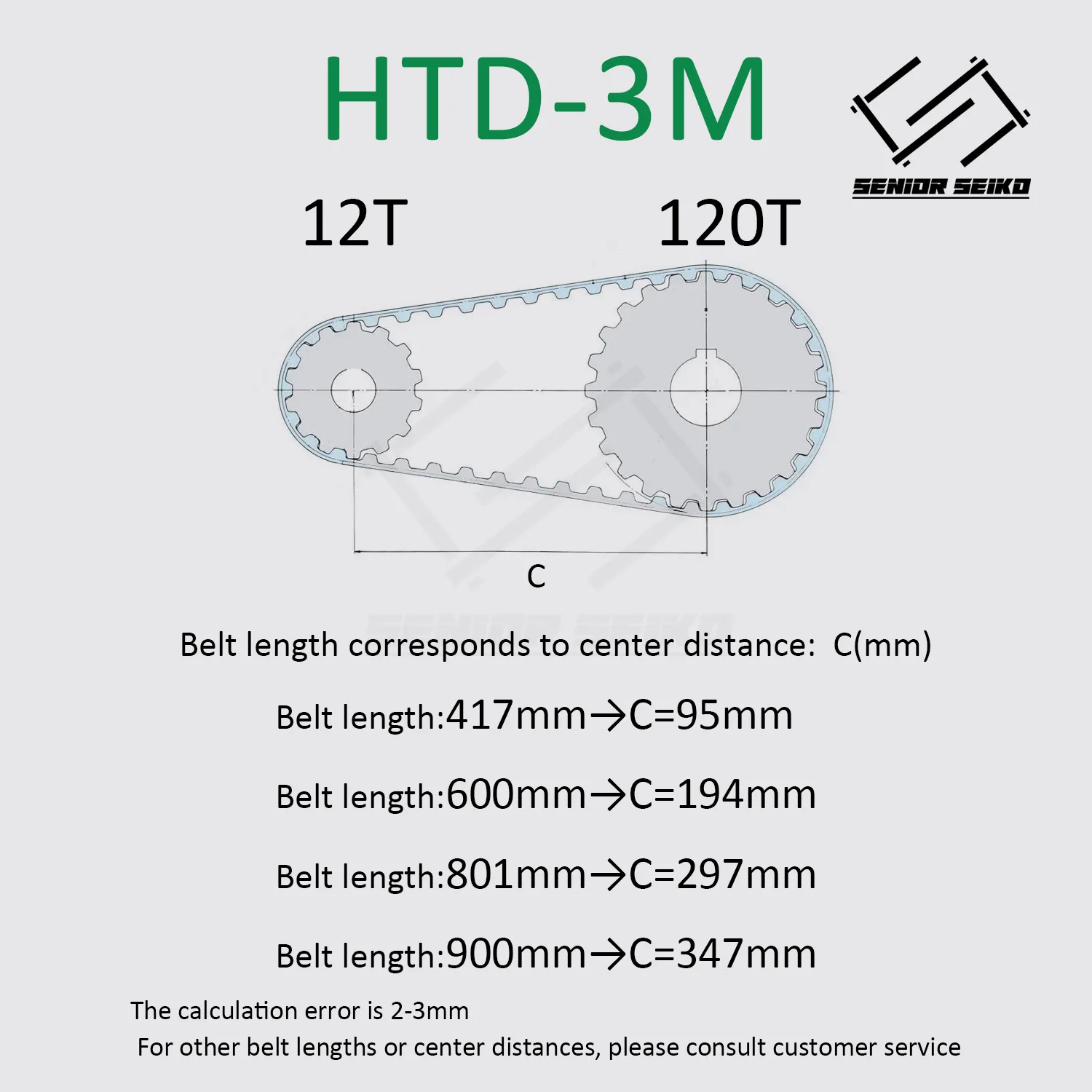 HTD3M 120Teeth 12T Timing Pulley Belt Set Belt Width 15mm Bore 4~25mm Reduction10:1 Deceleration 3M Pulley Kit Synchronous Wheel