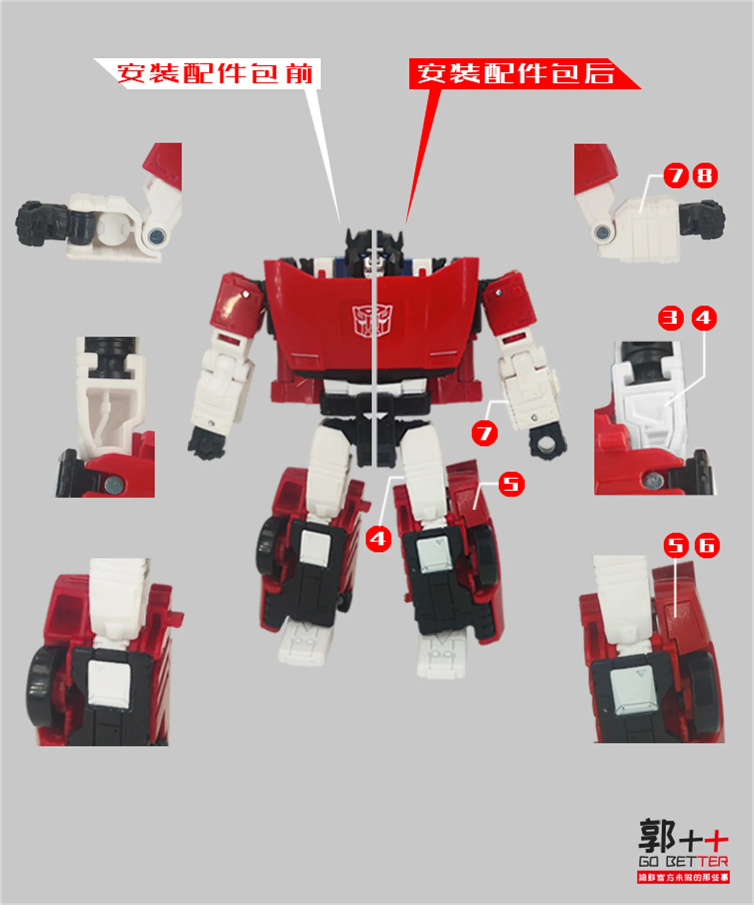 الذهاب أفضل-حشو بندقية الكتف الذيل المفسد ، مجموعة ترقية للمملكة Sideswipe ، ملحقات التنبيه الأحمر #2