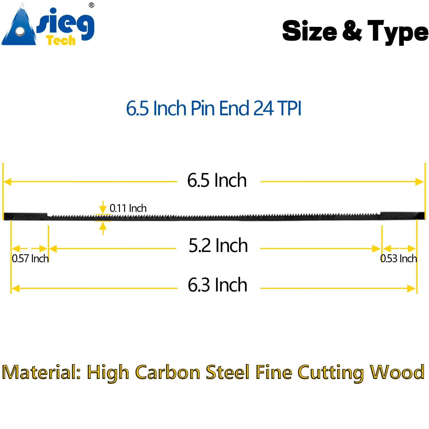 Scroll Saw Blade Set 6-1/2 Inch Pin End Coping  for Wood Plastic Cutting Woodworking Power Tools 1~40PCS  24TPI