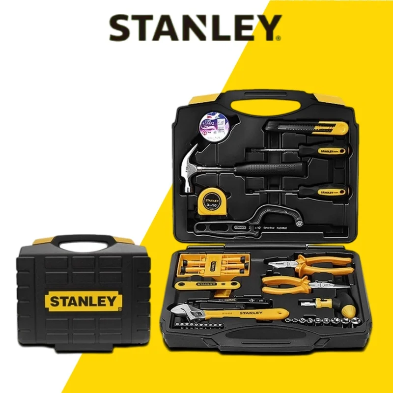 Stanley 45-delige gereedschapsset voor huishoudelijke reparaties, multifunctionele, draagbare gereedschapskist MC-045-23, voor onderhoud en doe-het-zelfprojecten in huis.