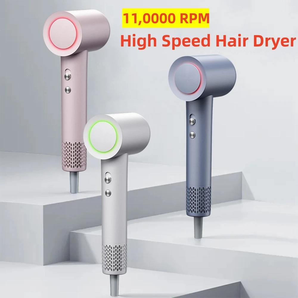 プロの電動ヘアドライヤー1500W,高速,低ノイズ,調整可能な温度,ブロードライヤー,速乾性