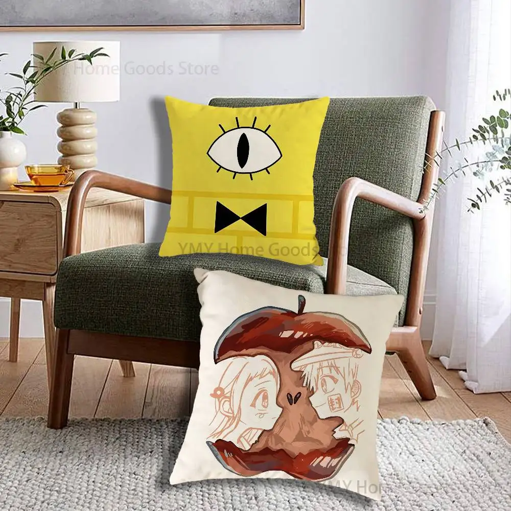 Cartoon G-Gravity F-Falls Anime Print Throw Pillow Cover Square Cushion Case for Living Room Bedroom Decor