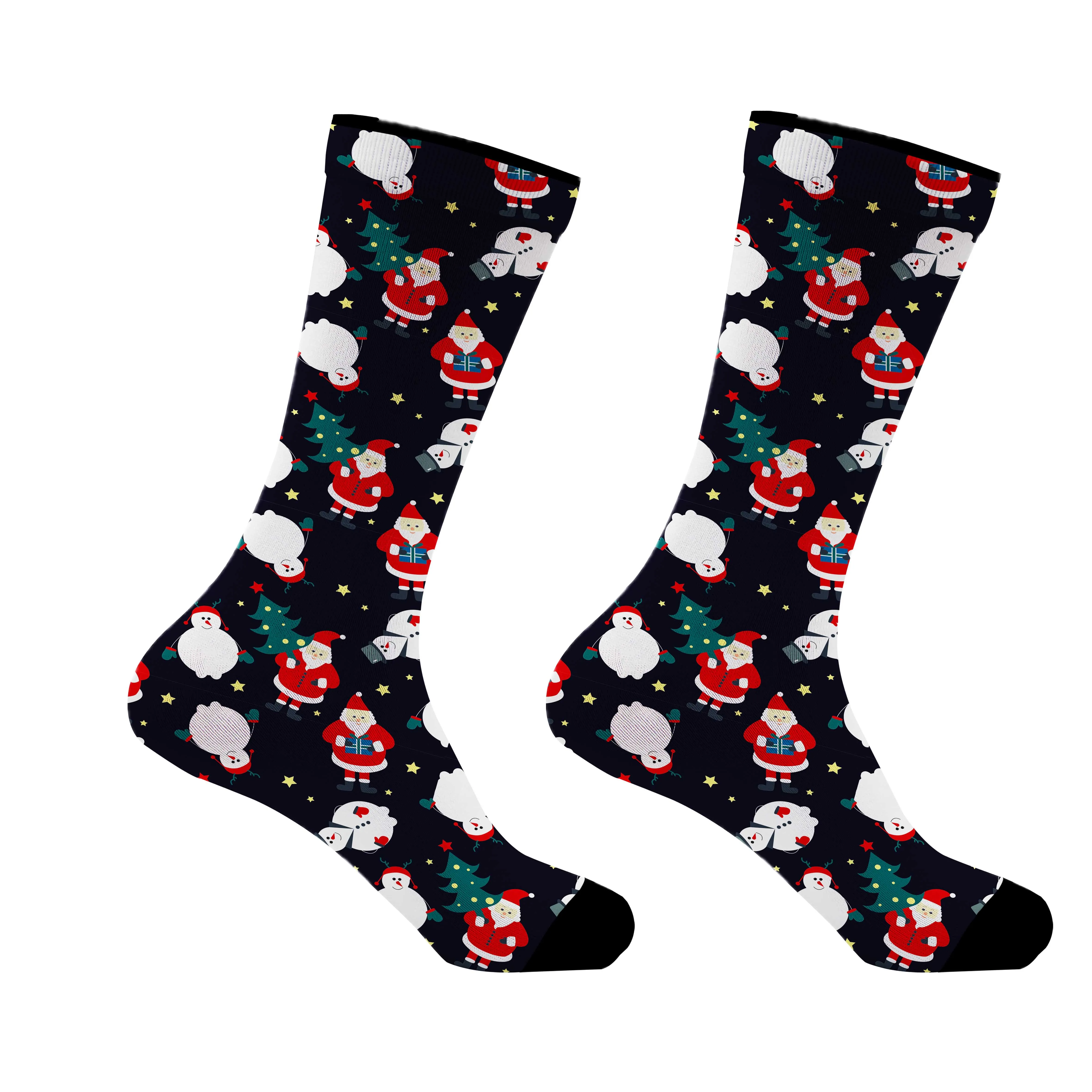 

1 пара мужских рождественских носков с принтом Санта-Клауса, удобные дышащие мягкие и эластичные термоноски, новинка зимы-осень