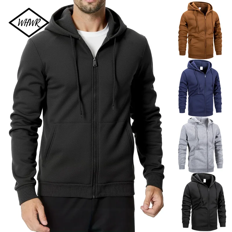 

Autumn Winter Men Sweatshirts Long Sleeve Jacket Hoodie Zipper Closure Jacket Male Hoodie Warm Sweatshirt Slim Fit Male Clothing