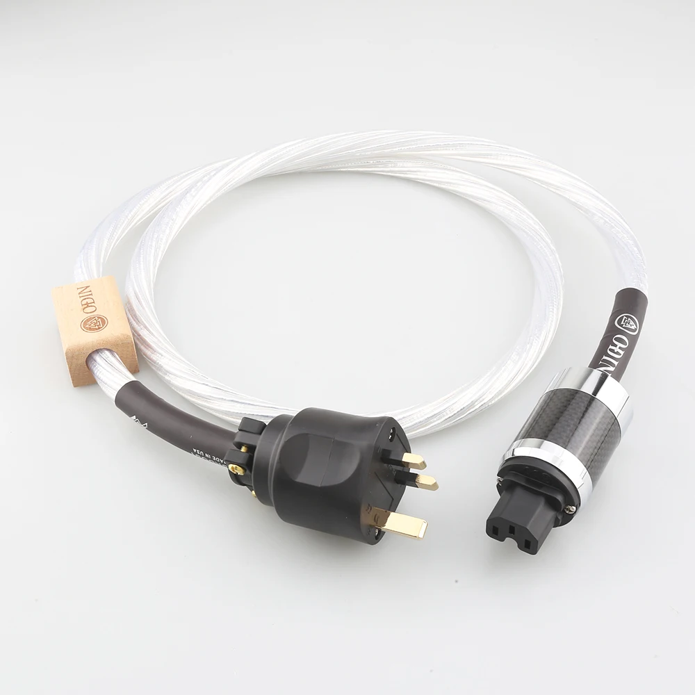 High Qualiry Nordost Odin silver plated conductor Power cable with gold plated Uk connector 15A IEC Female connector plug