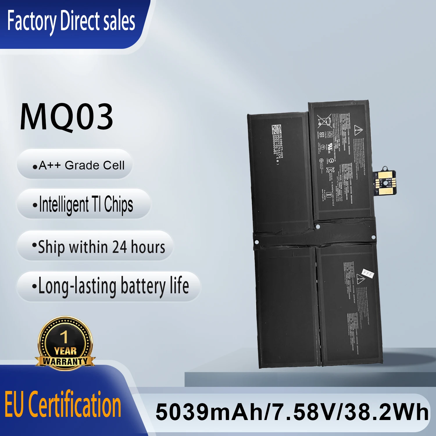 MQ03 G3HTA056H G3HTA060H 7.58V Laptop Battery For Microsoft Surface Pro X 1876 13