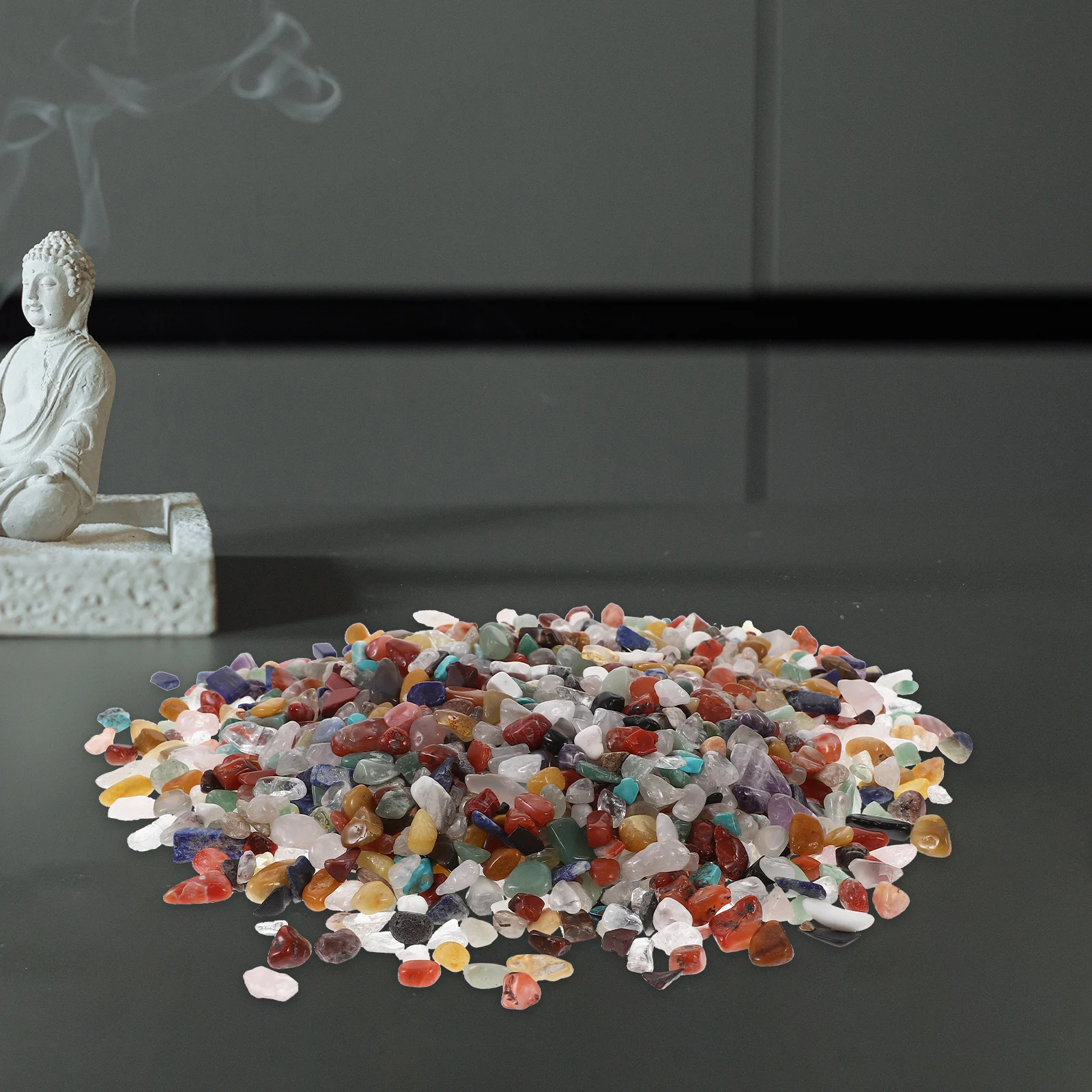 

1Pack Colored Stone Decor Natural Crystal Pebbles Multi-Purpose Polished Stones for Buddhist Supplies DIY Crafts Vase Aquarium