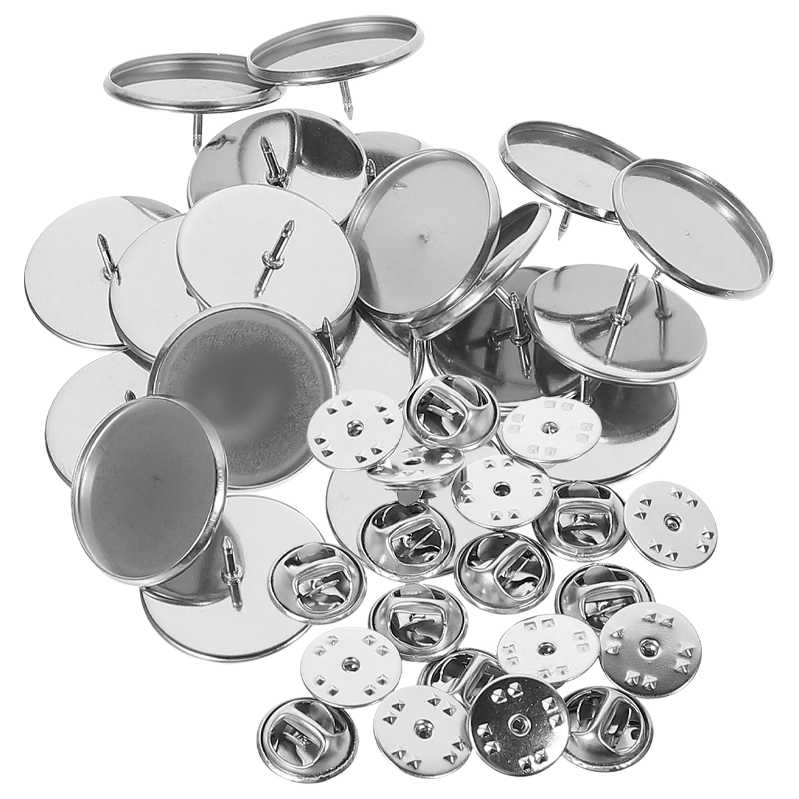 

20 set Stainless Steel Brooch Bases Sturdy Durable For Diy Jewelry Crafts Wedding Party Decoration Lapel Pin Making Accessories